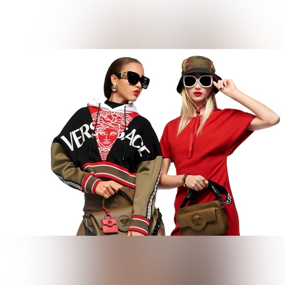 Versace Black, Red, and White Cropped Hoodie - Picture 6 of 13